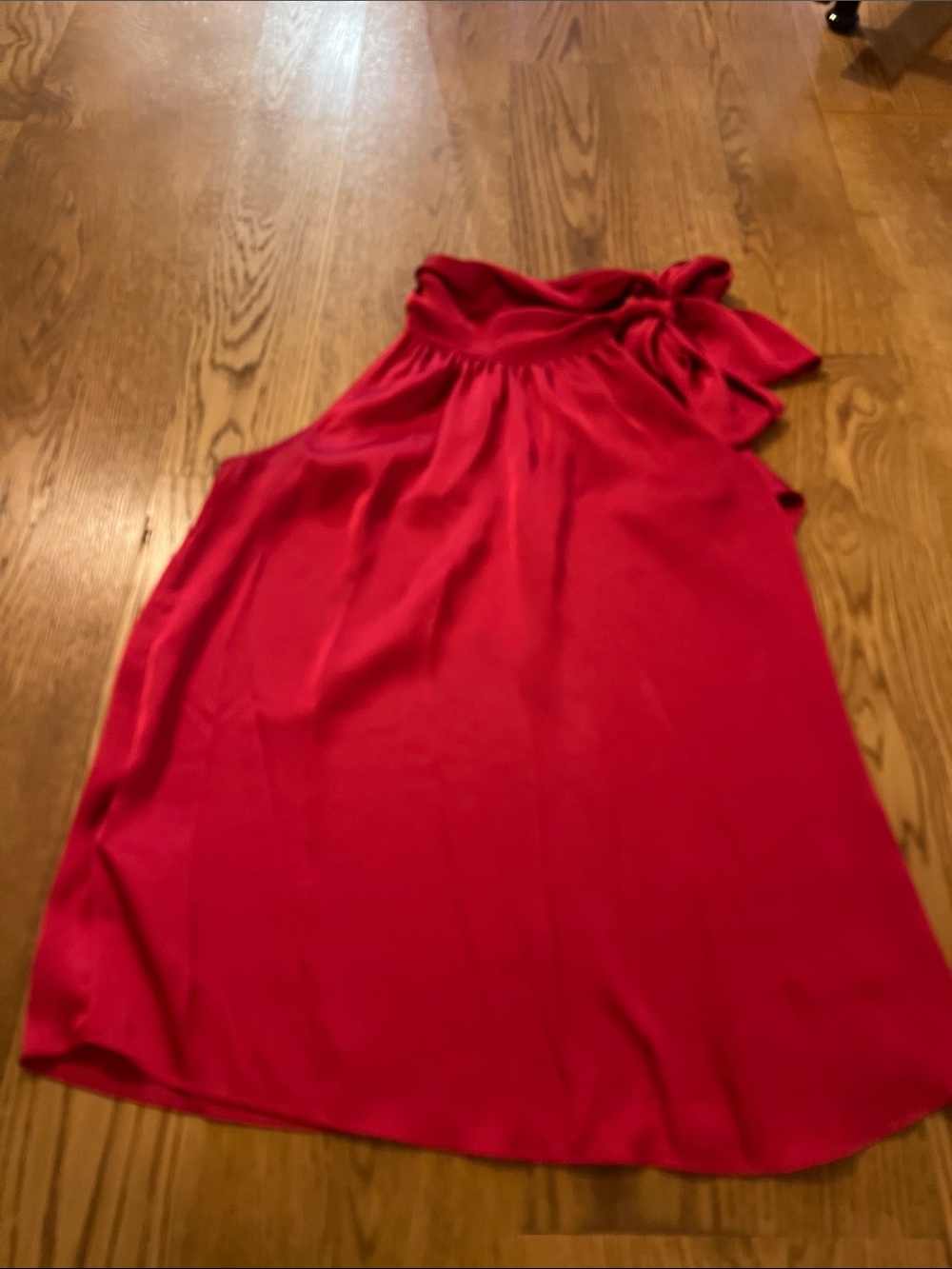 LOFT Vibrant Pink Halter Bow-Accent Blouse